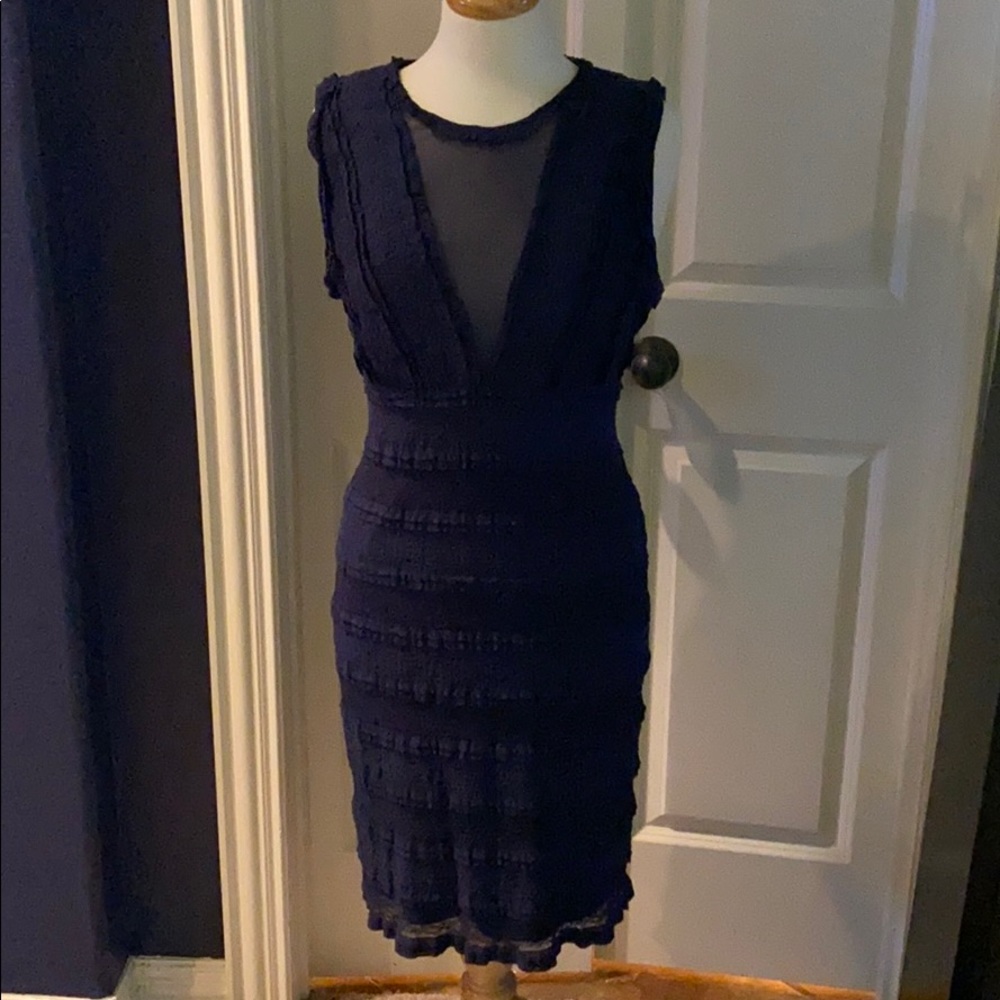 Navy with lace dress